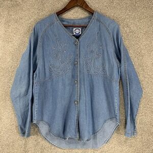 VTG  Bingo! Bingo! Western Denim Set Embellished Top 10P Cowgirl USA Rodeo‎